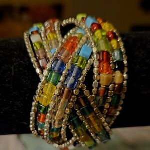 Mosiac Glass Bead Bracelet